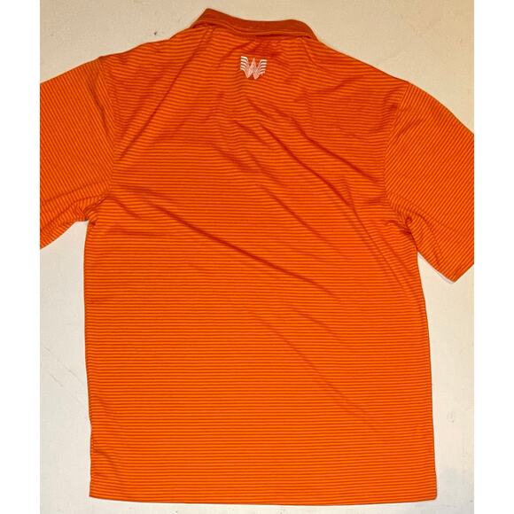 NWOT Whataburger Orange Striped Polo Shirt Men’s M Logo Uniform Golf Fanwear - Picture 7 of 8
